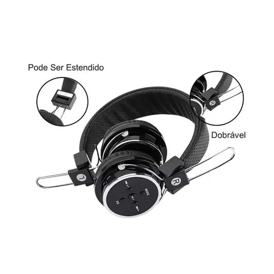 Fone de Ouvido Sem Fio, Bluetooth e SD Mex B-05 - Preto