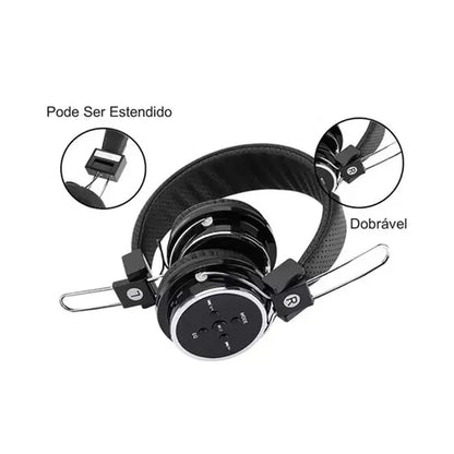 Fone de Ouvido Sem Fio, Bluetooth e SD Mex B-05 - Preto