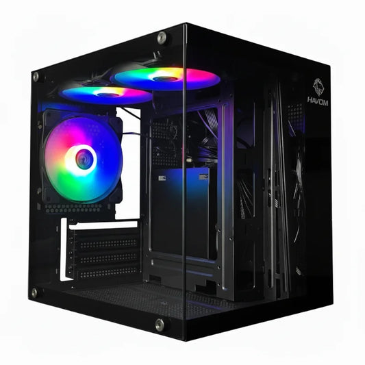 Gabinete Gamer GB1787, Mid Tower, Lateral em Vidro temperado, Preto - Aquário