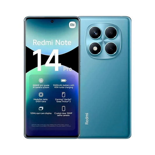 Smartphone Xiaomi Redmi Note 14 Pro 256GB - 8GB RAM Azul Câmera 200MP