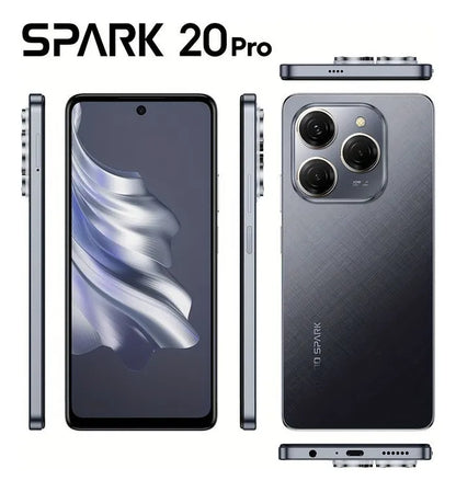 Smartphone Tecno Spark 20 Pro Dual SIM 256 GB preto 8 GB RAM - Câmera frontal de 32Mpx, Câmera traseira principal: 108 Mpx