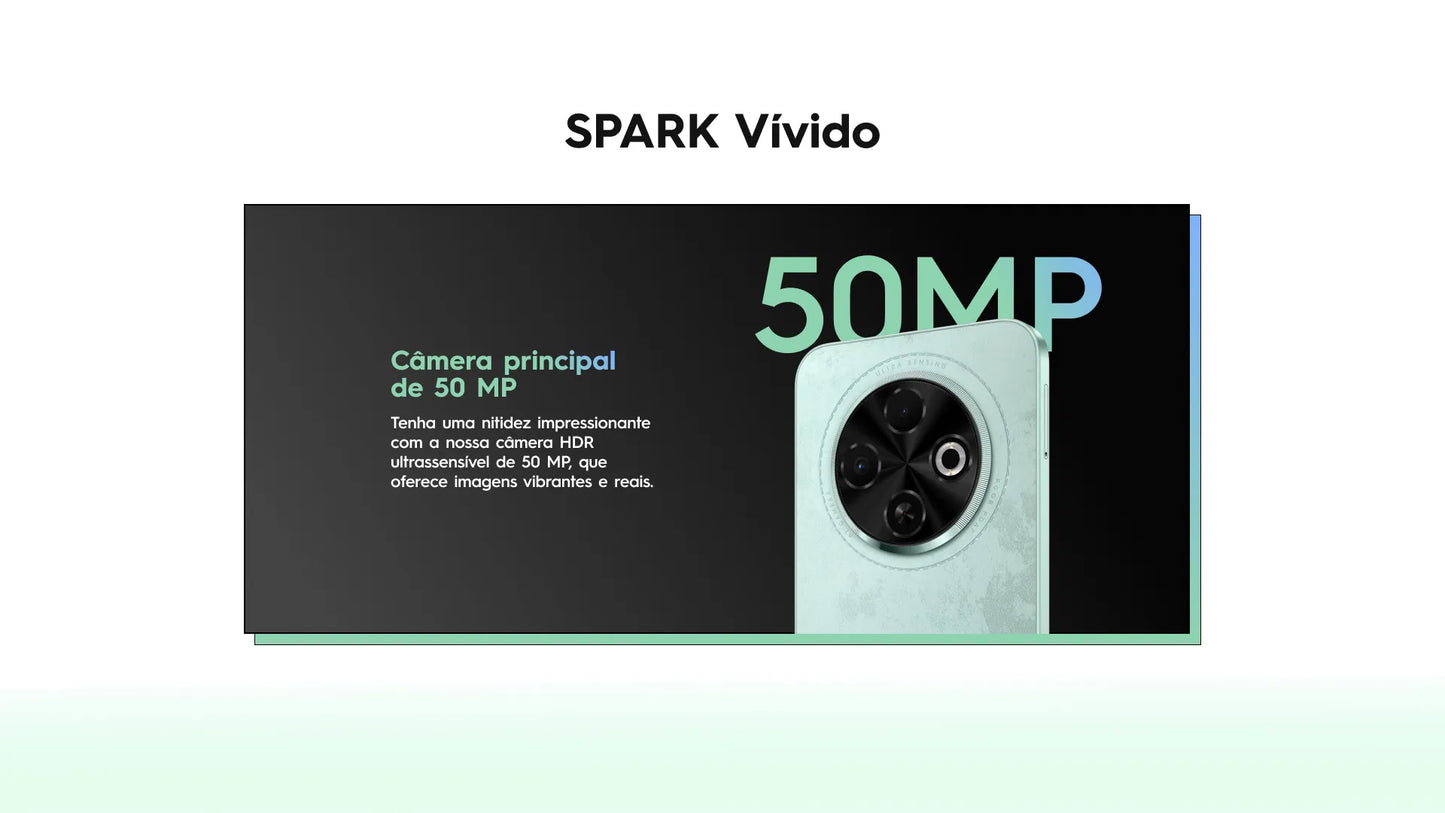Smartphone Tecno Spark 30c 4G Dual Sim 256 Gb 8 GB Ram - 50 MP na Câmera Traseira