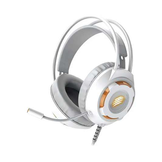 Fone De Ouvido Gamer Com Microfone Oex Headset Kaster - Branco - Cor da luz Laranja