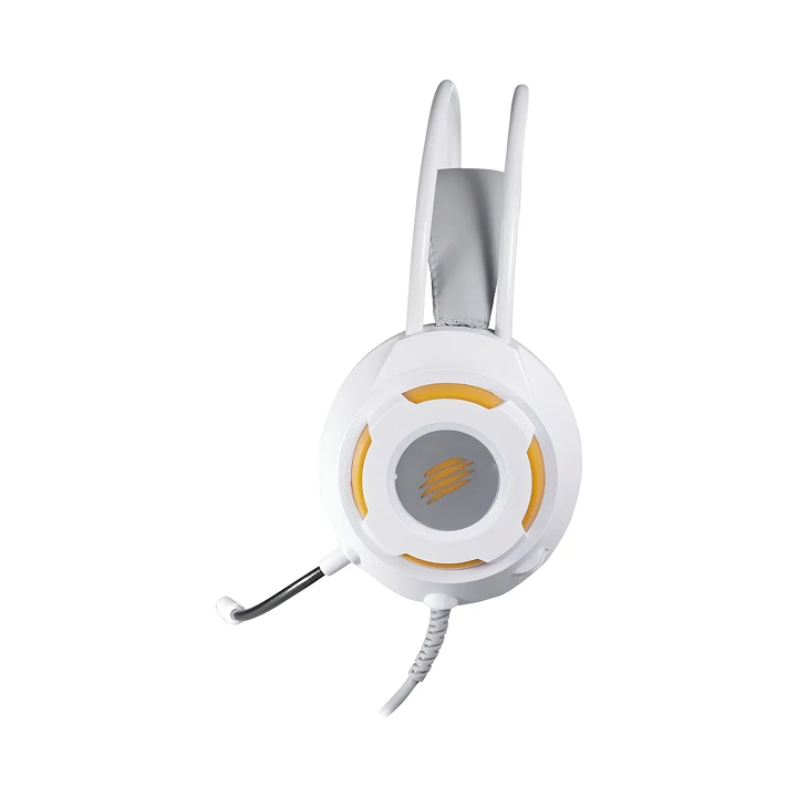 Fone De Ouvido Gamer Com Microfone Oex Headset Kaster - Branco - Cor da luz Laranja