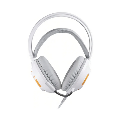 Fone De Ouvido Gamer Com Microfone Oex Headset Kaster - Branco - Cor da luz Laranja