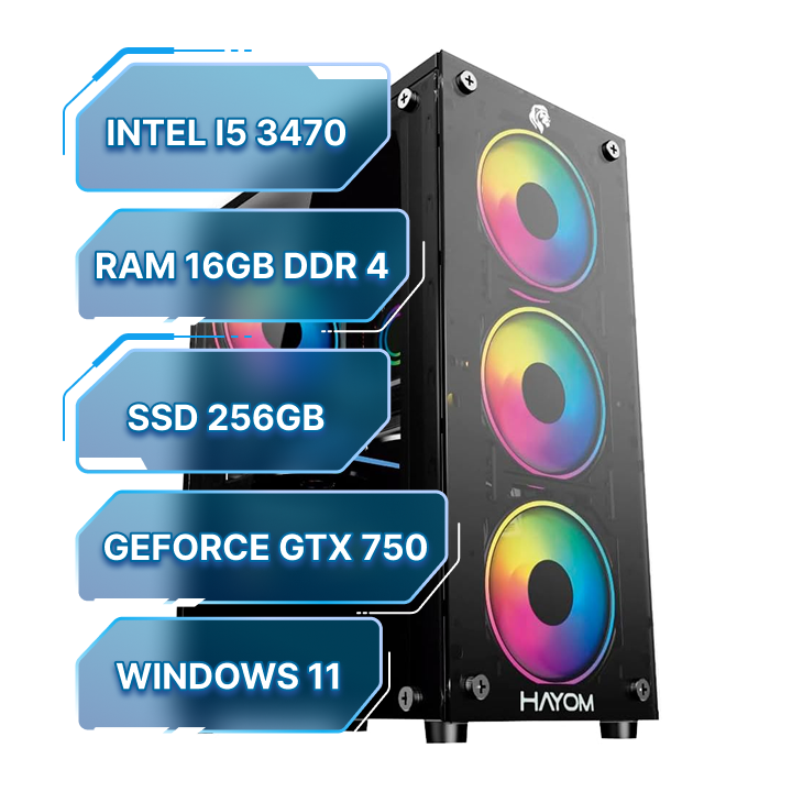 PC Gamer Barato Intel Core i5 + SSD 256GB + 16GB RAM Win 10 - GeForce GTX 750 Ti 4GB– Computador Rápido e Pronto para Uso