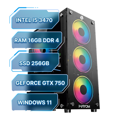 PC Gamer Barato Intel Core i5 + SSD 256GB + 16GB RAM Win 10 - GeForce GTX 750 Ti 4GB– Computador Rápido e Pronto para Uso