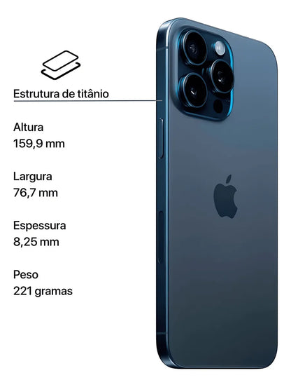 Apple Iphone 15 Pro Max 256GB - Titânio Azul