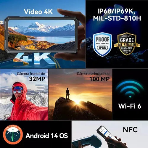 Smartphone Cubot KingKong X Pro 5G, 12GB de RAM 256GB, Resistente a Queda, a Prova Dágua (Estoque no Brasil)